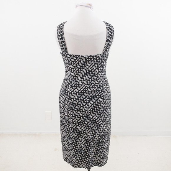 David Meister L Geometric Print Midi Dress Black - Picture 5 of 9